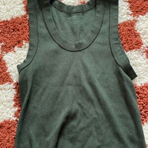 Brandy Melville Fitted Green Tank Top